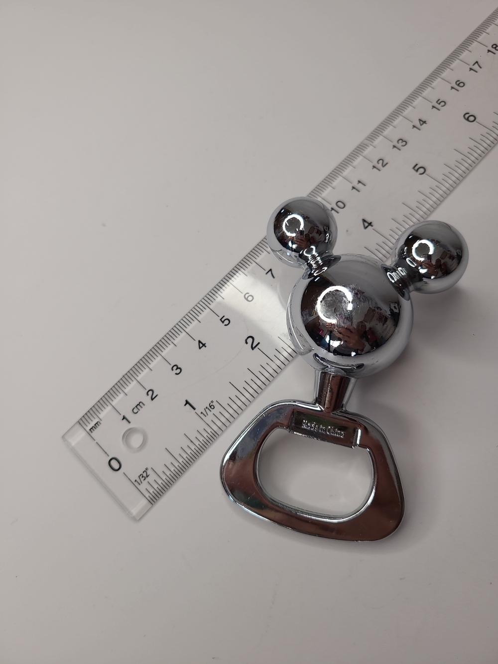 Disney Mickey Mouse Head Ears Chrome Bottle Opener 3.25" Stainless Steel